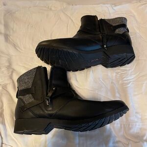 Size 11 moto-style, short ankle boots.